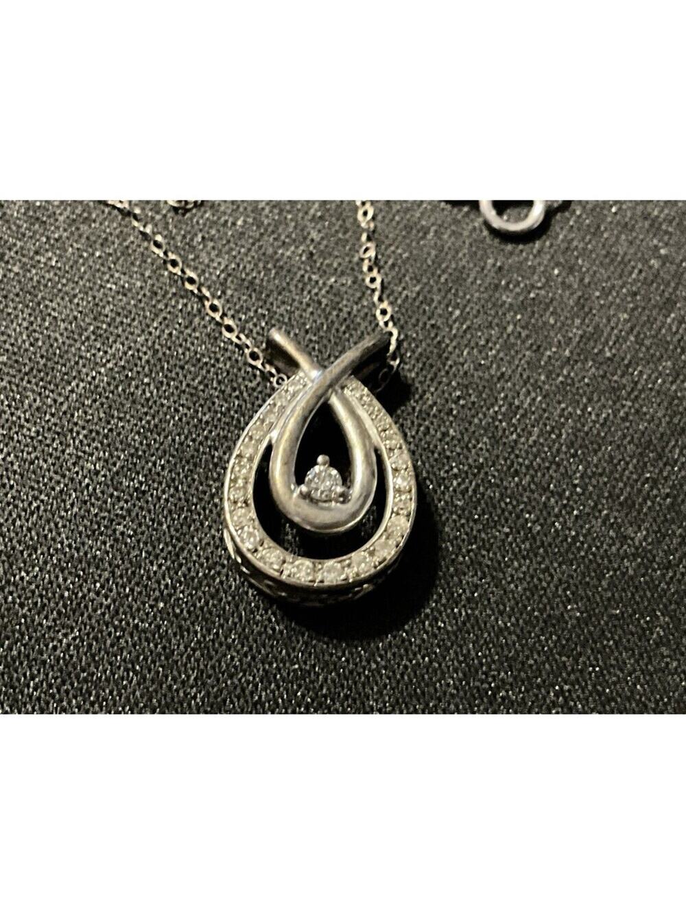 925 K.S. 14in Diamond Pendant Slide Through Chain